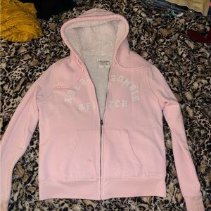 Abercrombie & Fitch Light Pink Sherpa-Lined Hoodie